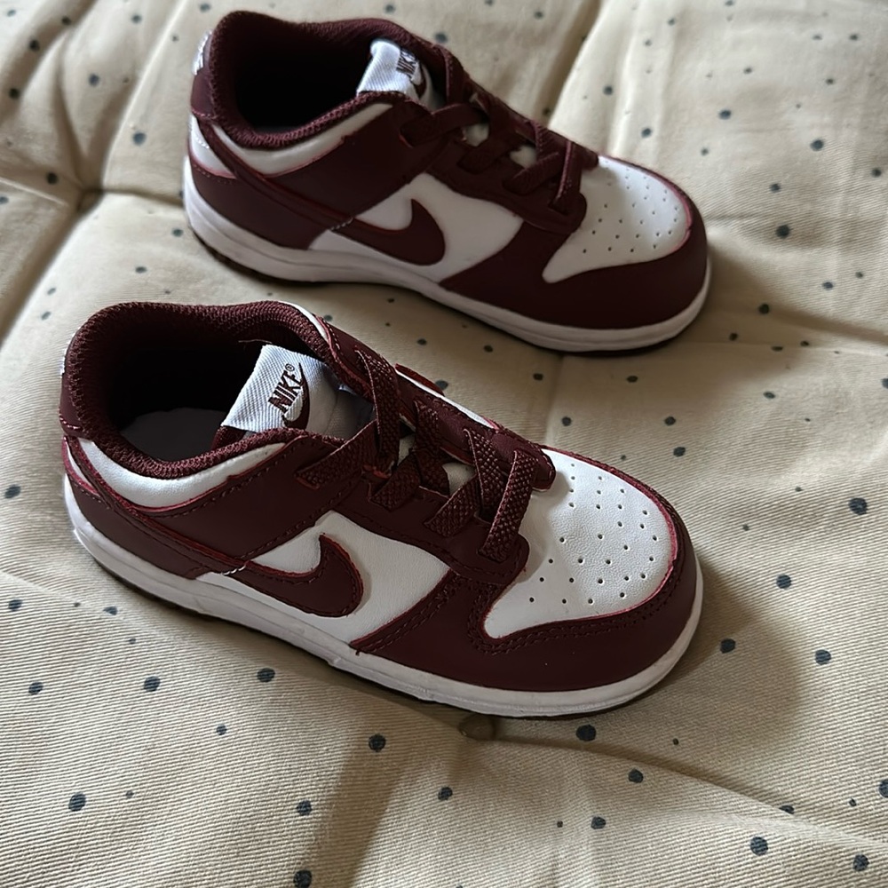 Nike Red and White Sneakers Classic Design